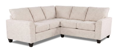 Made in Canada Customizable Sofa Lab Arc 2-Piece Fabric Sectional - Chenille White | Sofa sectionnel 2 pièces personnalisable Arc de Sofa Lab fabriqué au Canada en tissu - Chenille White