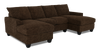 Sofa sectionnel avec deux fauteuils longs personnalisable Arc de Sofa Lab fabriqué au Canada en tissu - Plush Chocolate