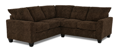 Made in Canada Customizable Sofa Lab Arc 2-Piece Fabric Sectional - Plush Chocolate | Sofa sectionnel 2 pièces personnalisable Arc de Sofa Lab fabriqué au Canada en tissu - Plush Chocolate