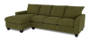 Sofa-lit sectionnel de gauche personnalisable Arc de Sofa Lab fabriqué au Canada en tissu - Chenille Moss