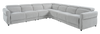 Sofa sectionnel à inclinaison électrique Aspen de Cindy Crawford Home 5 pièces avec appuie-têtes électriques et port USB - argenté