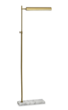 Lampe à pied Baylor de 15 po avec abat-jour en métal et base en marbre véritable - laiton