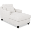 Fauteuil long d’appoint personnalisable de Sofa Lab de 36 po fabriqué au Canada en tissu avec pattes en bois - Teddy Snow