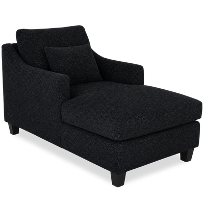 Made in Canada Sofa Lab Customizable 36" Fabric Accent Chaise with Wood Legs – Teddy Raven | Fauteuil long d’appoint personnalisable de Sofa Lab de 36 po fabriqué au Canada en tissu avec pattes en bois - Teddy Raven