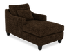 Fauteuil long d’appoint personnalisable de Sofa Lab de 36 po fabriqué au Canada en tissu avec pattes en bois - Plush Chocolate