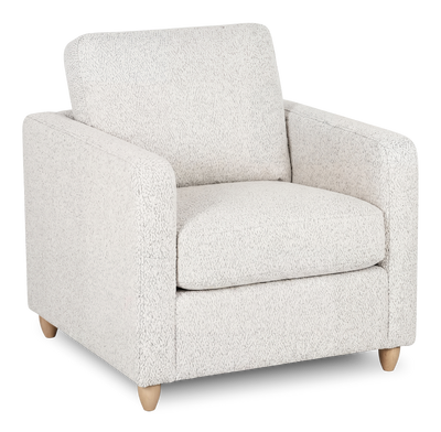 Made in Canada Sofa Lab Customizable Club 36" Fabric Accent Chair with Wood Legs – Teddy Riverrock | Fauteuil d’appoint personnalisable Club de Sofa Lab de 36 po fabriqué au Canada en tissu avec pattes en bois - Teddy Riverrock