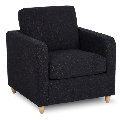 Made in Canada Sofa Lab Customizable Club 36" Fabric Accent Chair with Wood Legs – Teddy Raven | Fauteuil d’appoint personnalisable Club de Sofa Lab de 36 po fabriqué au Canada en tissu avec pattes en bois - Teddy Raven