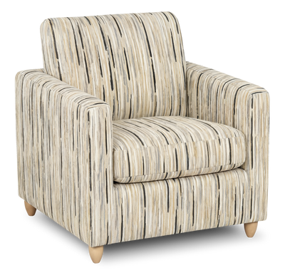 Made in Canada Sofa Lab Customizable Club 36" Fabric Accent Chair with Wood Legs – Mineral Accent Fabric | Fauteuil d’appoint personnalisable Club de Sofa Lab de 36 po fabriqué au Canada en tissu avec pattes en bois - tissu décoratif Mineral