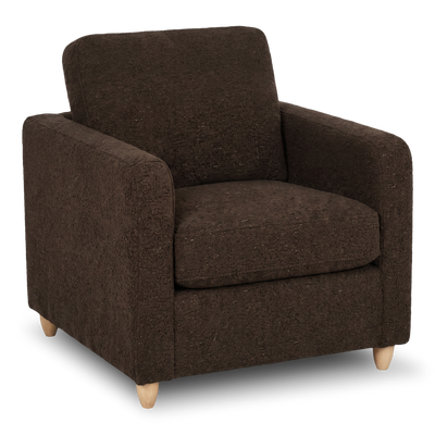 Made in Canada Sofa Lab Customizable Club 36" Fabric Accent Chair with Wood Legs – Teddy Walnut | Fauteuil d’appoint personnalisable Club de Sofa Lab de 36 po fabriqué au Canada en tissu avec pattes en bois - Teddy Walnut