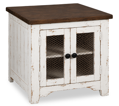 Croft 24” Country-Style End Table with Storage - Mocha | Table de bout Croft de 24 po de style champêtre avec rangement - moka