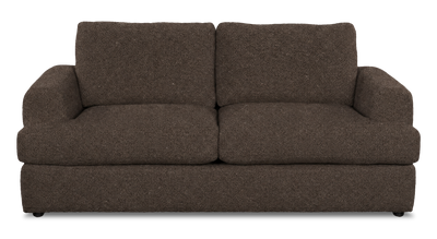 Made in Canada Customizable Sofa Lab Curve 86" Fabric Condo Sofa – Teddy Walnut | Sofa personnalisable Curve de Sofa Lab de 86 po de format condo fabriqué au Canada en tissu - Teddy Walnut