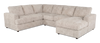 Sofa sectionnel de droite 3 pièces avec fauteuil long personnalisable Curve de Sofa Lab fabriqué au Canada en tissu - Plush Parchment