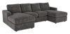 Sofa sectionnel avec deux fauteuils longs personnalisable Curve de Sofa Lab fabriqué au Canada en tissu - Plush Charcoal