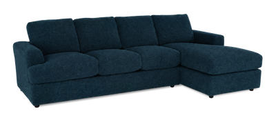 Made in Canada Customizable Sofa Lab Curve Right-Facing Fabric Sofa Chaise – Chenille Pacific | Sofa avec fauteuil long de droite personnalisable Curve de Sofa Lab fabriqué au Canada en tissu - Chenille Pacific