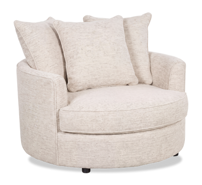 Made in Canada Sofa Lab Customizable Cuddler 48" Fabric Accent Chair – Chenille White | Fauteuil d’appoint enveloppant personnalisable Plush Cuddler de Sofa Lab de 48 po fabriqué au Canada en tissu - Chenille White