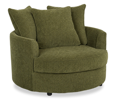 Made in Canada Sofa Lab Customizable Cuddler 48" Fabric Accent Chair – Chenille Moss | Fauteuil d’appoint enveloppant personnalisable Plush Cuddler de Sofa Lab de 48 po fabriqué au Canada en tissu - Chenille Moss