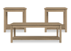 Ensemble de 3 tables contemporaines Eleanor de 48 po, table à café et 2 tables de bout - brun