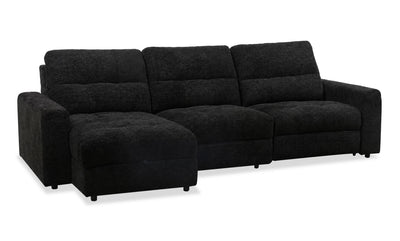 Scott Living Elevate Modular 3-Piece Left-Facing Chenille Fabric Power Reclining and Sliding Sectional - Ebony | Sofa sectionnel modulaire à coulissement et inclinaison électriques de gauche Elevate de Scott Living 3 pièces en tissu de chenille - Ebony