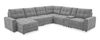 Sofa sectionnel modulaire à coulissement et inclinaison électriques de gauche Elevate de Scott Living 7 pièces en tissu de chenille - gris