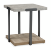 Table de bout carrée Felicity de 22 po avec tablette - grise