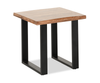 Table de bout contemporaine Fletcher de 24 po avec armature en fer - grès brun