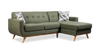 Sofa sectionnel de gauche Freeman de Kort & Co. 2 pièces po en tissu d’apparence lin avec pattes en bois -vert avocat