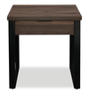 Table de bout contemporaine Griffin de 23,5 po avec rangement - brun foncé
