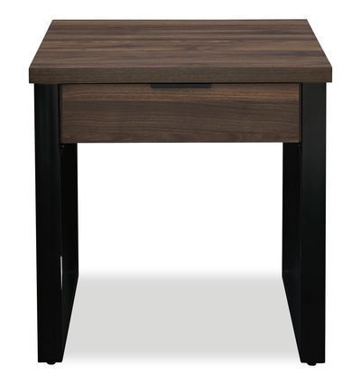 Griffin 23.5” Contemporary End Table with Storage – Dark Brown | Table de bout contemporaine Griffin de 23,5 po avec rangement - brun foncé