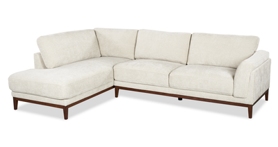 Horizon 2-Piece Left-Facing Fabric Sectional with Wood Base and Legs - Stone | Sofa sectionnel de gauche Horizon 2 pièces en tissu avec base et pattes en bois - pierre