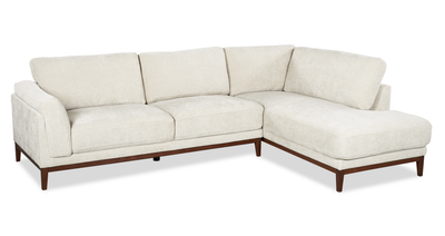 Horizon 2-Piece Right-Facing Fabric Sectional with Wood Base and Legs - Stone | Sofa sectionnel de droite Horizon 2 pièces en tissu avec base et pattes en bois - pierre