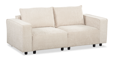 Infinity 2-Piece Modular Chenille Fabric Loveseat – Taupe | Causeuse modulaire Infinity 2 pièces en tissu de chenille - taupe