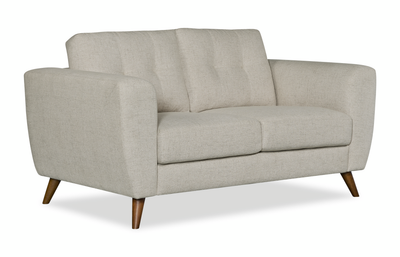 Iverly 61” Linen-Look Fabric Loveseat with Removable Back Cushions – Sand | Causeuse Iverly de 61 po en tissu d’apparence lin avec coussins de dossier amovibles - sable