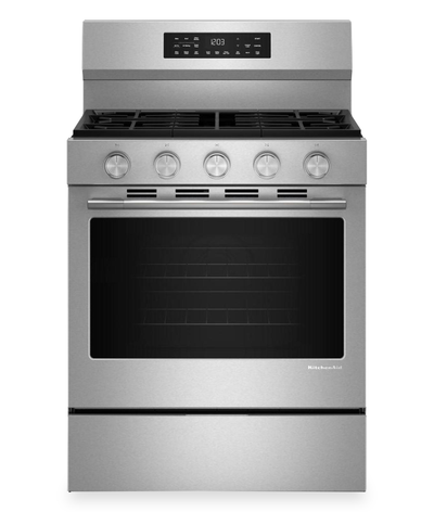 KitchenAid 30" 5 Cu. Ft. Smart Gas Range with Convection Modes - PrintShield Stainless Steel - KFGS330TPS | Cuisinière intelligente à gaz KitchenAid de 5 pi3 et de 30 po avec modes par convection - acier inoxydable PrintShieldMC - KFGS330TPS