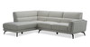 Sofa sectionnel de gauche Kyrie 2 pièces de po en tissu d'apparence lin - taupe