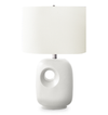 Lampe de table Lilith de 16 po en céramique avec abat-jour ivoire - noire
