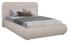 Lit plateforme rembourré Luka en tissu de polyester gris, moderne – format lit double