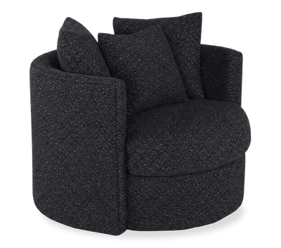 Made in Canada Sofa Lab Customizable Nest 42" Fabric Swivel Accent Chair – Teddy Raven | Fauteuil d’appoint pivotant personnalisable Nest de Sofa Lab de 42 po fabriqué au Canada en tissu - Teddy Raven