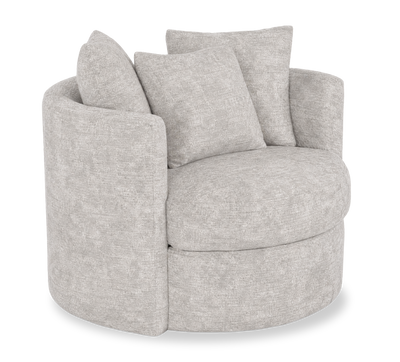 Made in Canada Sofa Lab Customizable Nest 42" Fabric Swivel Accent Chair – Plush Oyster | Fauteuil d’appoint pivotant personnalisable Nest de Sofa Lab de 42 po fabriqué au Canada en tissu - Plush Oyster