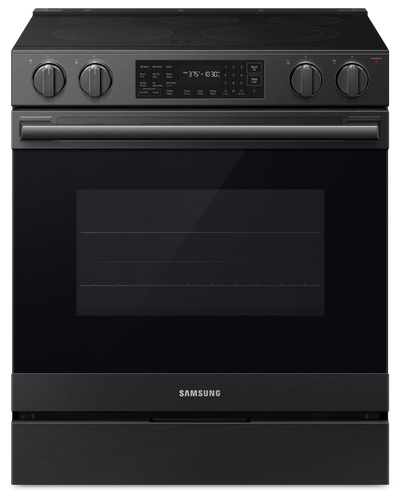 Samsung 6.3 Cu. Ft. Electric Slide In Range with Air Fry Max - Matte Black Stainless Steel - NSE80H63SEAC | Cuisinière électrique encastrée Samsung de 6,3 pi3 avec friture à air Air Fry Max - acier inoxydable noir mat - NSE80H63SEAC
