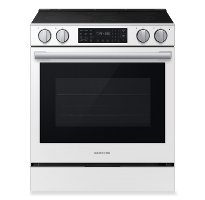 Samsung 6.3 Cu. Ft. Electric Slide In Range with Air Fry Max – White Glass - NSE80H63SWAC | Cuisinière électrique encastrée Samsung de 6,3 pi3 avec friture à air Air Fry Max - verre blanc - NSE80H63SWAC