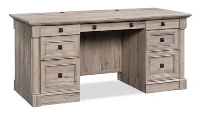 Palladia 65.12" Executive Desk with 7 Drawers – Split Oak | Bureau de direction Palladia de 65,12 po à 7 tiroirs - chêne fendu