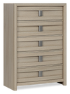 Commode verticale de chambre à coucher Rocco de 36 po (L) x 52 po (H) à 5 tiroirs - brun clair
