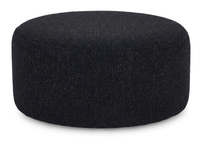 Made in Canada Customizable Sofa Lab Round 38" Fabric Ottoman – Teddy Raven | Pouf courbé personnalisable de Sofa Lab de 38 po fabriqué au Canada en tissu - Teddy Raven