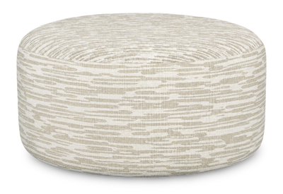 Made in Canada Customizable Sofa Lab Round 38" Fabric Ottoman – Bisque Accent Fabric | Pouf courbé personnalisable de Sofa Lab de 38 po fabriqué au Canada en tissu - tissu décoratif Bisque