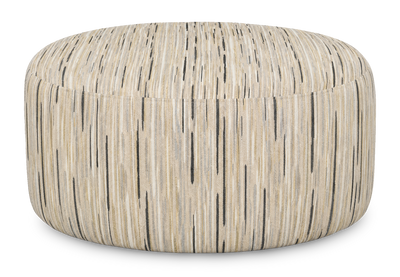 Made in Canada Customizable Sofa Lab Round 38" Fabric Ottoman – Mineral Accent Fabric | Pouf courbé personnalisable de Sofa Lab de 38 po fabriqué au Canada en tissu - tissu décoratif Mineral