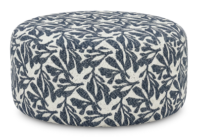 Made in Canada Customizable Sofa Lab Round 38" Fabric Ottoman – Marine Accent Fabric | Pouf courbé personnalisable de Sofa Lab de 38 po fabriqué au Canada en tissu - tissu décoratif Marine