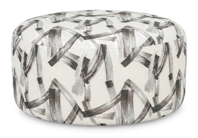 Made in Canada Customizable Sofa Lab Round 38" Fabric Ottoman – Stormy Accent Fabric | Pouf courbé personnalisable de Sofa Lab de 38 po fabriqué au Canada en tissu - tissu décoratif Stormy