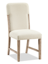 Chaise de salle à manger Sasha en tissu de chenille - taupe et brun chêne naturel