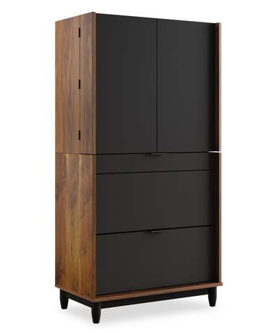 Sedgwick 30.87” 2-Door Computer Armoire Desk with Cable Management – Grand Walnut | Bureau d’ordinateur Sedgwick de 30,87 po à 2 portes avec armoire et système de gestion des câbles - noyer majestueux