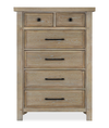 Commode verticale Sonoma de 38 po (L) x 54 po (H) à 6 tiroirs pour la chambre à coucher - brun clair